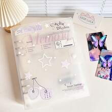 Popular Angel Wings Card Album, Star Cherry Transparent Frosted Storage Binder, Office A5 Loose-Leaf Notebook, A5 Cover Notebook - Multicolor - View 9