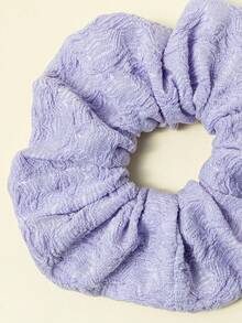 Accesorio para el cabello tipo scrunchie de mujer de satén versátil con efecto agrietado en relieve de unicolor - Multicolor - Ver 2