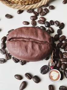 1 pieza Funda protectora linda de grano de café Pro 3 compatible con auriculares Bluetooth Apple 4/Pro, funda protectora creativa (auriculares no incluidos) - Café integral - Ver 5