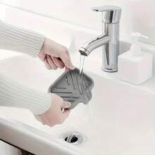 1pc Self-Draining Soap Dish Tray, Suitable For Bathroom Sink, With Waterfall Drainage Design Soap Holder - Multicolor - View 9
