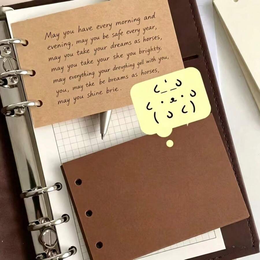 120/240 Sheets Vintage Loose-Leaf Paper, Notebook Refill Pages, Loose-Leaf Inserts, Memo Notepad, Back To School Essential, Loose-Leaf Binder Accessories, Index Tabs, Student & Office Universal (6 Colors, 20 Sheets Each) - A - View 1