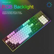 True RGB Full Size Keyboard And Mouse Combo, Silent Typing, 2-In-1 Combination, Mechanical Feel USB Membrane Keyboard, Suitable For Office And Gaming, Home Gift, PC And Laptop (Black & White) - View 6