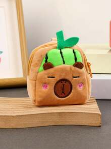 1pc Cartoon Fruit Capybara Coin Purse, Bag Charm, Coin Storage Small Gift - Multicolor - View 5