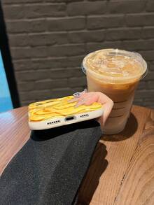 Orange Dome Star Pattern Phone Case. Compatible With Apple, , , And Honor Phones. Made Of TPU Silicone, They Offer Protection Against Bumps And Drops. - White - View 6