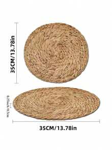 Set 6 Alas Meja Anyaman, Alas Meja Anyaman Rotan Bulat, Alas Meja Anyaman Tahan Panas dan Anti Selip, Dekorasi Meja Rustic Buatan Tangan, Cocok untuk Dapur Rumah, Restoran, Pesta, Pernikahan, Penggunaan Dalam dan Luar Ruangan, Alas Meja Anyaman, Alas Meja Makan Alami, Alas Meja Tahan Panas, Alas Meja Boho - MultiWarna - View 3