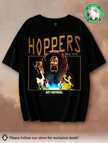 T-shirt oversize à l'effigie des personnages de Hoppers, T-shirt de film d'animation, T-shirt de voyage, T-shirt cadeau sur le thème du monde, T-shirt pour enfants - Noir - Voir 1