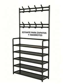 Marco Metal Hogar estantes De Zapatos Muebles caja Organizador, Zapatera Apilables Multiusos Armable Estante Cajas para zapatos Portátil 4/5 Niveles 18 Pares cajones mueble ropa,Zapatero para armario,organizador de zapatos con sombrero, perchero, estante de entrada para almacenamiento grande Zapatero para armario - Ver 12