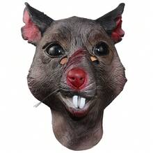 1pc Halloween Latex Mask, Scary Pig Head Mask, Funny Donkey Head, Turkey Head, Mouse Head Mask, Prank Prop, Pig Head Mask, Bloody Pig Head, Party Costume Prop - Multicolor - View 4