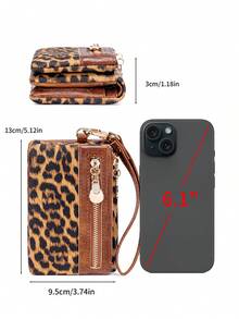 FOREVER MIYIN Billeteras pequeñas con correa de muñeca con estampado de leopardo minimalista para mujeres, billetera con múltiples ranuras para tarjetas, billetera de muñeca plegable, uso diario, útiles escolares, monedero - Multicolor - Ver 12