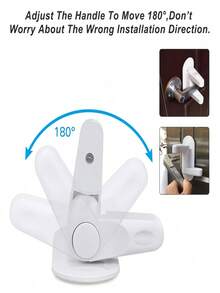 1pc Anti-Slip Door Stopper With Lock, Suitable For Home Use, No Need To Sew On Door, Portable Door Handle Lock, Anti-Theft Door Bar Lock, With Adhesive - Multi-Function Door Lock Unlocking Device - Multicolor - View 11