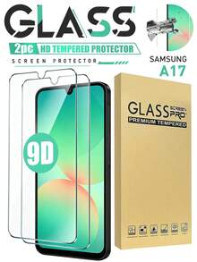 2片透明鋼化玻璃螢幕保護貼，適用於 Galaxy A17/A16 5G/A26 5G | 9H 硬度防刮高清透明膜 | 相容 A37/A57/A56/A55/A54/A53/A52 | 生日節日禮物 - 無色 - 查看 23