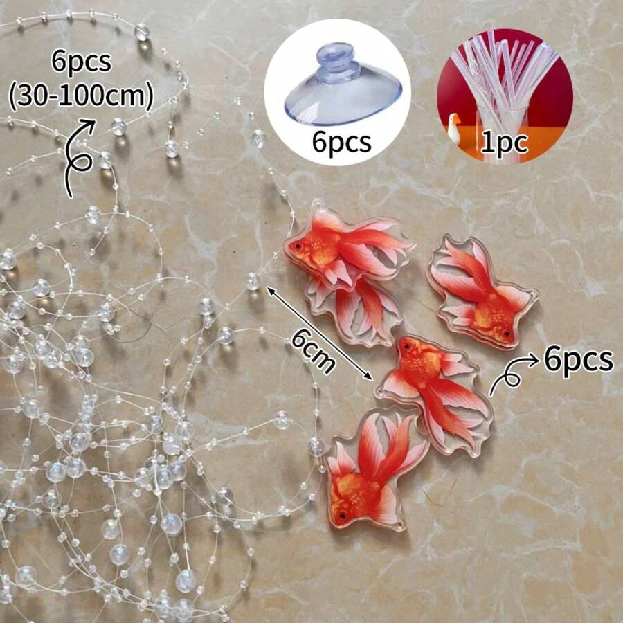 Short Curtain For Baby Room, Protection, Solid Color, Sheer, With Golden Fish Scale Design, Blocks Light, Breathable, For Living Room Or Cafe - DIY Materials - View 1