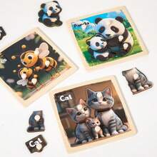 Wooden Traffic Animal 3D Inlay Puzzle Board, Shape Matching Educational Toy For Toddlers And Young Children, Early Learning - Multicolor - View 6