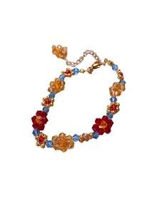 1pc Fashion Elegant Bohemian Style Geometric Beaded Flower Necklace, Suitable For Women's Daily Wear And Party, Daily Gift - Multicolor - View 5