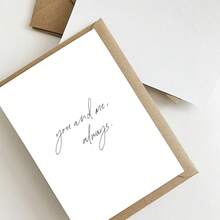 Minimalist Love Greeting Card, Wedding Day Card, You And Me Always, Simple White Anniversary Valentine Gift Card For Boyfriend Girlfriend Husband Wife - Multicolor - View 1