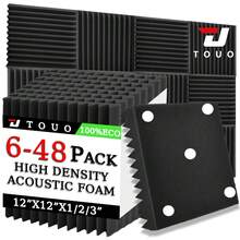 TOUO 8 Warna Panel Busa Akustik Berbentuk Baji, Paket 6-48 Buah, Bahan Perawatan Akustik Dinding Kedap Suara untuk Studio dan Home Theater - Baji - View 3