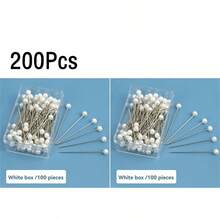 100/200/300Pcs Positioning Sewing Pins With Faux Pearl Heads, Straight Quilt Pins, Multi-Color Ball Head Pins, With Hanging Plastic Storage Box, Suitable For DIY Sewing Crafts, Clothing Making, Jewelry Decoration And Fabric Production. - Multicolor - View 19