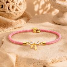 1pc Minimalist Vintage Bowknot Colorful Adjustable Rope Bracelet For Women - Bow - View 9