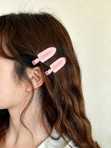 30入女款純色髮夾，極簡風，黑色、粉色，小髮夾，適合休閒日常與戶外穿搭，可愛飾品 - 彩色 - 查看 3