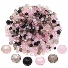 1 Pack Grey-Pink Glass Crystal Point Beads, Random Color Shades (Random Quantity Per Color) - Grayish Pink - View 8