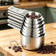 Measuring Cups, Stainless Steel Measuring Cups With A Storage Bag For Cooking & Baking, Dishwasher ,Includes 7 Measuring Cups (1/8 Cup, 1/4 Cup, 1/3 Cup, 1/2 Cup, 2/3 Cup, 3/4 Cup, 1 Cup). From Baking And Seasoning To Savory Dishes - 7pcs - Big Ears - View 2