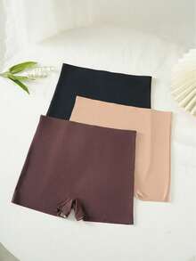 Women's 3-Piece Set Of Solid Color Anti-Exposure Shorts - 粉色 - 查看 10