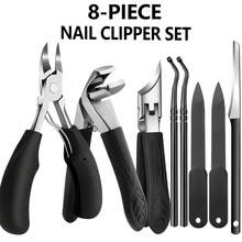 8pcs Heavy-Duty Professional Complete Pedicure And Manicure Set - Stainless Steel Nail Care Tools, Including Nail Clippers, Cuticle Pushers/Removers, Dead Skin Removers - Multicolor - View 1