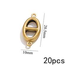 20Pcs Double Hole Link Connectors, 18K Gold Plated Stainless Steel Tarnish Resistant Heart Star Shell Moon Shape Charms For DIY Jewelry Making - Double Hanging Connector - View 9