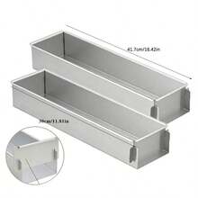 1pc Multifunctional Rectangular Aluminum Cake Pan, Removable Divider - Ideal For Tiramisu, Cheesecake And Mousse - Essential Baking Tool For Holidays - Multicolor - View 18