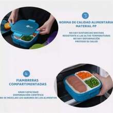 Lunchera Hermética Con Vaso Y Cubiertos Libre De Bpa, lonchera kids portatil BUEN PROVECHO - Morado Violeta - Ver 3
