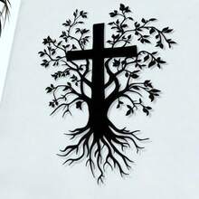 HELLOYOUNG 1pc Vintage Jesus Cross Metal Wall Art | Iron Religious Sculpture Suitable For Living Room, Bedroom, Church - Ideal Gift Spiritual Home Decor Perfect For Home, Office, Bedroom, Patio, Kitchen, Yard Wall, Coffee Shop, Ballroom, Bar, Country, Farmhouse Decoration, Housewarming Gift, Birthday Gift, Antique Collector Birthday - Multicolor - View 4