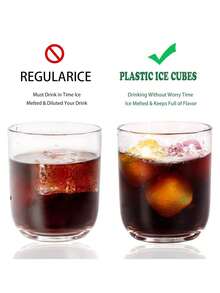 1/12/24pcs Reusable Plastic Ice Cubes, Washable And Freezable Ice Cubes, Suitable For Coffee, Bar Parties And Holiday Celebrations - Christmas, Easter, Thanksgiving, Back To School - Multicolor - View 7