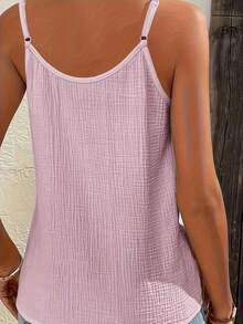 Camiseta sin mangas elástica y cómoda de talla grande, perfecta para estar en casa, viajar o ir de vacaciones.Tirantes ajustables. - Rosa + Rojo + Blanco - Ver 4