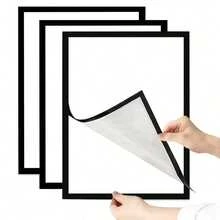 1/3件 A4、A3 黑色相框（輕量磁吸相框，非木製）極簡風格輕量材質，適用於臥室、書房、走廊及其他牆面裝飾，A3 與 A4 文件相框 - 黑色 - 查看 10