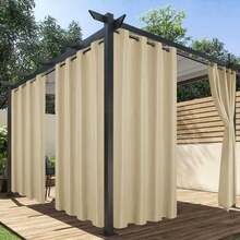 1pc Dark Gray Outdoor Curtain, Suitable For Patio, Porch, Gazebo, UV Resistant And Fade Resistant, Combines Sunshade And Privacy Decoration Functions - B - View 7