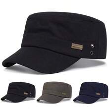 1 pieza Gorra de béisbol de hombre con parte superior plana lavada, gorra casual ajustable con protección solar, adecuada para viajes de primavera/otoño, playa y fiesta - Multicolor - Ver 17