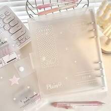 Popular Angel Wings Card Album, Star Cherry Transparent Frosted Storage Binder, Office A5 Loose-Leaf Notebook, A5 Cover Notebook - Multicolor - View 3