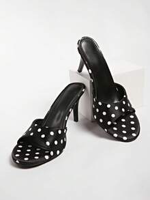 2026 Spring/Summer New Women's Mule Sandals With Medium-Thin Low Heel - Black - View 3