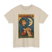 Moonchild T-Shirt: Retro Comic Cosmic Soul Tee, Astrology Gift - Unisex Women & Men's Daily Wear - Cute White Summer T-Shirt, Casual Wear, Comfortable T-Shirts - 杏色 - 查看 1