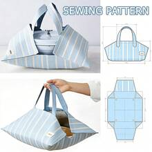 【未完成產品】手提便當袋縫製圖紙｜實體牛皮紙模板附紙本縫製說明｜可重複使用便當袋野餐手提包，適合上班族與家庭主婦｜適用於DIY縫製便當準備與辦公室便當縫製圖紙｜適合DIY縫製愛好者、手工藝創作者（僅含模板） - A - 查看 7
