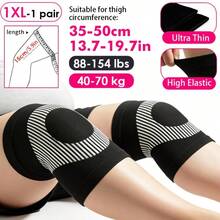 RPPR 2pcs/1 Pair Short Ultra-Thin Extra Large High Elasticity Compression Knee Pads, Plus Size Knee Sleeves, Suitable For Running, Fitness, Daily Life, Unisex Plus Size Knee Support, Black, Fits Up To 264lbs/120kg - Black - View 13