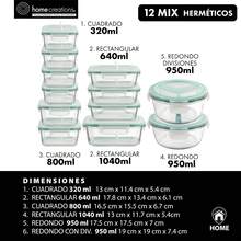 Home Creations - Set Of 12 Airtight Meal Prep Containers For Families - Lids With Valves - Heat-Resistant For Organization And Storage - Ideal For Complete Meals - 12 - 查看 3