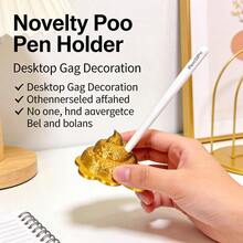 1個趣味捲紙造型筆筒，創意桌面裝飾品，多功能文具收納架，適用於大多數筆 - 彩色 - 查看 6