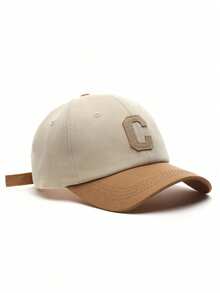 1 Piece Retro Style Baseball Cap With C In Brown Color Fashion - Khaki - View 1
