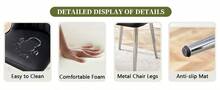 2 Piece Set Modern White Dining Chairs With White PU Leather Backrest And Black Metal Legs, - Black - View 11