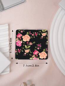 1PC British Country Style Portable Vanity Mirror, Foldable Lightweight Ultra-Thin Convenient Hand Mirror, Durable PU Leather, Suitable For Multiple Occasions And All People, Foldable Square Small Mirror, Pocket Mirror, Fresh Floral Rose Pattern Design, Exquisite And Delicate, Foldable Structure, Durable And Reliable, Drop-Resistant, Easy To Carry, Handheld Makeup Mirror, 180° Flip Cover, Multi-Functional - Multicolor - View 5