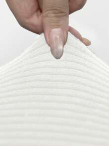 1pc Solid Color High Elasticity Removable Machine Washable Sofa Seat Cushion Cover, Suitable For Living Room Polyester Sofa Seat Cushion Cover And Backrest Cover - White - View 9