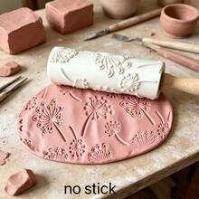 1pc 3D Dandelion Texture Roller And Embossing Roller Tool - Suitable For Clay, Pottery, Ceramic Crafts, With Floral Design, For Jewelry Making, Clay Tools, Home Decor, Suitable For Beginner Craft Enthusiasts - A - View 2