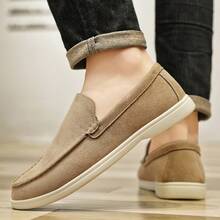 Men's Loafers Spring/Summer Breathable Fabric Driving Shoes Classic Luxury Penny Loafers British Style Flat Shoes Business Casual Sports Shoes (Choose One Size Larger For More Comfort) - Beige - View 3