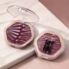 Paleta de Blush e Iluminador Diamante Cintilante, Pó Ultrafino Sem Queda, Ilumina Naturalmente a Pele e Esculpe os Contornos Faciais, Multiuso para Blush, Iluminador e Sombra, Cria Maquiagem Tridimensional Cintilante para Looks Diários e ao Ar Livre - Castanho-avermelhado - Visão 7